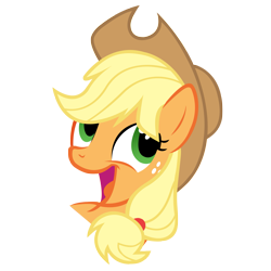 Size: 3083x3082 | Tagged: safe, artist:1611volk, imported from derpibooru, applejack, earth pony, pony, adorable face, applebetes, bust, cowboy hat, cute, female, happy, hat, jackabetes, mare, my little pony, open mouth, simple background, solo, transparent background, vector