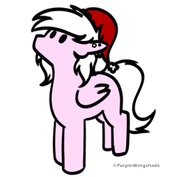 Size: 3000x3000 | Tagged: safe, artist:purple wingshade, imported from derpibooru, oc, oc only, oc:feather spread, pegasus, pony, christmas, hat, holiday, santa hat, solo