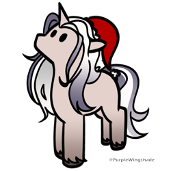 Size: 3000x3000 | Tagged: safe, artist:purple wingshade, imported from derpibooru, oc, oc only, pony, unicorn, christmas, hat, holiday, horn, oc name needed, oc unknown, santa hat, solo