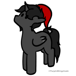 Size: 3000x3000 | Tagged: safe, artist:purple wingshade, imported from derpibooru, oc, oc only, oc:halo, alicorn, pegasus, pony, unicorn, christmas, hat, holiday, horn, santa hat, solo