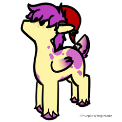 Size: 3000x3000 | Tagged: safe, artist:purple wingshade, imported from derpibooru, oc, oc only, oc:purple wingshade, deer, hybrid, original species, pegasus, pony, christmas, hat, holiday, santa hat, solo