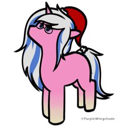 Size: 3000x3000 | Tagged: safe, artist:purple wingshade, imported from derpibooru, oc, oc only, oc:alto legato, pony, unicorn, christmas, hat, holiday, horn, santa hat, solo