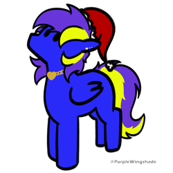 Size: 3000x3000 | Tagged: safe, artist:purple wingshade, imported from derpibooru, oc, oc only, oc:spacer rhythmic, pegasus, pony, christmas, hat, holiday, santa hat, solo