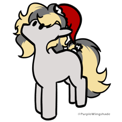 Size: 3000x3000 | Tagged: safe, artist:purple wingshade, imported from derpibooru, oc, oc only, oc:sparky, earth pony, pony, christmas, hat, holiday, santa hat, solo