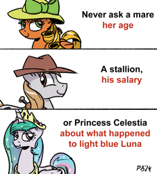 Size: 1125x1242 | Tagged: safe, artist:pony-berserker, imported from derpibooru, princess celestia, oc, oc:longhaul, oc:southern comfort, conspiracy, implied princess luna, meme