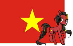 Size: 1920x1200 | Tagged: safe, artist:brella, imported from derpibooru, oc, earth pony, pony, nation ponies, national flag, ponified, solo, vietnam