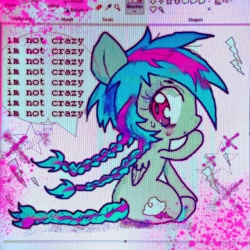 Size: 2598x2598 | Tagged: safe, artist:ieatedyuripizza, imported from derpibooru, oc, oc only, pegasus, pony, braid, braided tail, green coat, ms paint, multicolored mane, solo, tail, twin braids