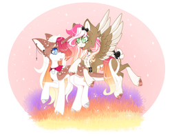 Size: 2262x1829 | Tagged: safe, artist:furtoodie, imported from derpibooru, oc, oc only, oc:brooklyn, oc:circe, pegasus, pony, unicorn, female, horn, mare