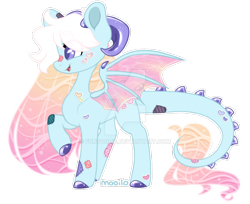 Size: 1024x835 | Tagged: safe, artist:furtoodie, imported from derpibooru, oc, oc:fizzle pop, dracony, dragon, hybrid, pony, deviantart watermark, female, obtrusive watermark, solo, watermark