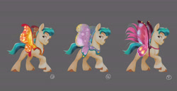 Size: 6000x3089 | Tagged: safe, imported from derpibooru, hitch trailblazer, earth pony, pony, concept art, fake wings, g5, male, my little pony: a new generation, official, solo, stallion