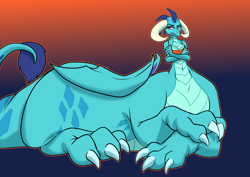 Size: 2000x1414 | Tagged: safe, artist:omesore, imported from derpibooru, princess ember, dragon, taur, dragontaur, paws