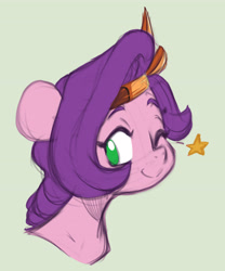 Size: 3517x4237 | Tagged: safe, artist:chub-wub, imported from derpibooru, pipp petals, pegasus, pony, bust, diadem, female, g5, jewelry, looking at you, mare, one eye closed, portrait, regalia, smiling, smiling at you, solo, wink, winking at you