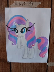 Size: 3060x4080 | Tagged: safe, artist:yenne97, imported from derpibooru, potion nova, pony, my little pony: pony life, crayon drawing, irl, photo, solo, traditional art