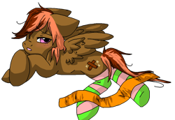 Size: 1116x767 | Tagged: safe, artist:softfur, imported from derpibooru, oc, oc only, pegasus, pony, 2012, brown coat, clothes, full body, pegasus oc, simple background, socks, solo, transparent background, wings