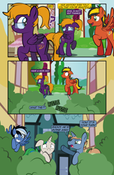 Size: 1920x2948 | Tagged: safe, artist:alexdti, imported from derpibooru, oc, oc:brainstorm (alexdti), oc:purple creativity, oc:star logic, oc:thistle tube, pegasus, pony, unicorn, comic:quest for friendship retold, horn, male, stallion