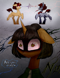 Size: 2335x3042 | Tagged: safe, alternate version, artist:jehr, imported from derpibooru, oc, oc only, oc:digamma, oc:disigma, android, earth pony, pony, robot, robot pony, unicorn, cupcakes hd, fanfic:cupcakes, bad dream, bad end, black and white, bobcut, bun hairstyle, clothes, cravat, crazy face, dancing, digitally colored, dream, duo, electricity, evil grin, eyelashes, faic, female, floppy ears, glowing, glowing eyes, going crazy, gradient background, grayscale, grin, holding, horn, knife, looking at each other, looking at someone, looking at you, looking away, magic, mare, monochrome, mouth hold, necktie, paper, pencil drawing, raised hoof, red eyes, short hair, short tail, shrunken pupils, sketch, smiling, sparkles, standing, standing on two hooves, synth, tail, teeth, telekinesis, text, textured background, this will end in death, this will not end well, tongue out, traditional art, walking