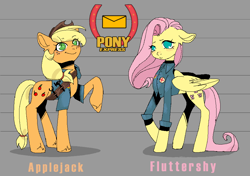 Size: 940x660 | Tagged: safe, artist:millman;, imported from derpibooru, applejack, fluttershy, earth pony, pegasus