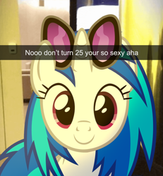 Size: 1110x1200 | Tagged: safe, dj pon-3, vinyl scratch, pony, unicorn, female, looking at you, mare, ponified, sexy, text