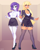 Size: 3204x4000 | Tagged: safe, artist:xjenn9, applejack, rarity, equestria girls, blushing, breasts, cleavage, clothes, duo, duo female, female, high heels, shoes, skirt, solo, solo female