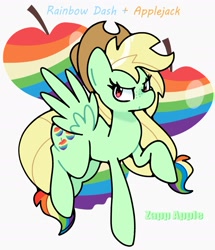 Size: 1803x2101 | Tagged: safe, artist:kindakismet, imported from derpibooru, pegasus, pony, applejack's hat, cowboy hat, fusion:appledash, fusion:applejack, fusion:rainbow dash, hat, solo