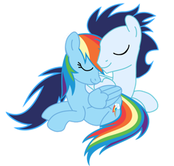 Size: 1280x1225 | Tagged: safe, artist:soarindasher10, imported from derpibooru, rainbow dash, soarin', pegasus, pony, eyes closed, female, male, mare, preggo dash, pregnant, shipping, simple background, soarindash, stallion, straight, transparent background