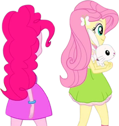 Size: 2390x2520 | Tagged: safe, edit, edited screencap, imported from derpibooru, screencap, angel bunny, fluttershy, pinkie pie, human, rabbit, equestria girls, animal, background removed, female, male, not a vector