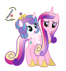 Size: 863x926 | Tagged: safe, artist:brightness-sentryyt, imported from derpibooru, princess cadance, princess flurry heart, alicorn, pony, duo, duo female, female, simple background, transparent background