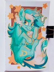 Size: 1152x1536 | Tagged: safe, artist:thunderball, imported from derpibooru, lyra heartstrings, pony, unicorn, female, horn, mare, photo, solo, traditional art