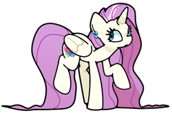 Size: 900x595 | Tagged: safe, alternate version, artist:kindakismet, imported from derpibooru, oc, oc only, alicorn, pony, alicorn oc, fusion, fusion:fluttershy, fusion:rarishy, fusion:rarity, horn, simple background, solo, transparent background, wings