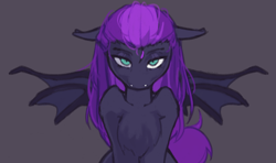 Size: 3200x1900 | Tagged: safe, artist:nova19, imported from derpibooru, oc, oc only, oc:stratos, bat pony, pony, bat pony oc, bat wings, dark background, looking at you, simple background, spread wings, wings