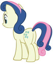 Size: 3986x4777 | Tagged: safe, alternate version, artist:fluffytuli, imported from derpibooru, bon bon, sweetie drops, earth pony, pony, absurd resolution, artifact, bon butt, butt, female, mare, plot, simple background, solo, transparent background, vector