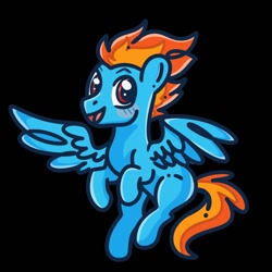 Size: 1500x1500 | Tagged: safe, artist:redpalette, imported from derpibooru, oc, oc only, oc:samudash, pegasus, pony, black background, looking at you, simple background, solo, spread wings, wings