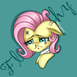 Size: 2048x2048 | Tagged: safe, artist:6hellboy9, imported from derpibooru, fluttershy, pegasus, pony, bust, cute, portrait, redesign, solo