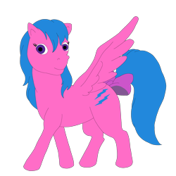 Size: 4096x4096 | Tagged: safe, imported from derpibooru, firefly, pegasus, pony, bow, female, g1, mare, simple background, solo, spread wings, tail, tail bow, transparent background, wings