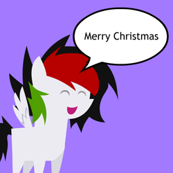 Size: 1080x1080 | Tagged: safe, artist:kruvvv, oc, oc only, oc:kruv, pegasus, pony, ^^, eyes closed, simple background, smiling, solo, text