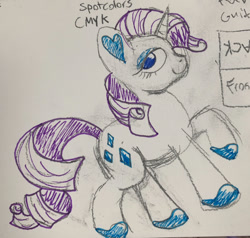 Size: 828x787 | Tagged: safe, artist:bloodysticktape, imported from derpibooru, rarity, unicorn, horn, marker, pencil drawing, sketch, traditional art