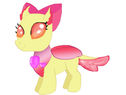 Size: 1280x961 | Tagged: safe, artist:liepardmon555, imported from derpibooru, apple bloom, changedling, changeling, adorabloom, apple bloom's bow, bow, changelingified, cute, female, hair bow, simple background, solo, species swap, transparent background, vector