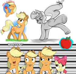 Size: 2520x2480 | Tagged: safe, artist:eels, imported from derpibooru, apple bloom, applejack, earth pony, pony