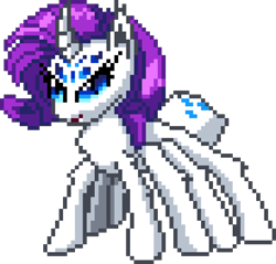 Size: 1050x1005 | Tagged: safe, artist:grissaecrim, artist:lilou41, imported from derpibooru, rarity, monster pony, original species, pony, spider, spiderpony, digital art, female, manepxls, mare, pixel art, pxls.space, simple background, solo, species swap, spiderponyrarity, transparent background