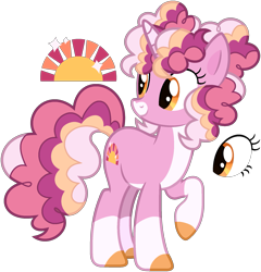 Size: 1793x1866 | Tagged: safe, artist:strawberry-spritz, imported from derpibooru, oc, oc only, unicorn, female, horn, magical lesbian spawn, mare, offspring, parent:pinkie pie, parent:twilight sparkle, parents:twinkie, simple background, solo, transparent background