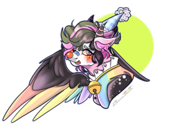 Size: 1600x1200 | Tagged: safe, artist:legendaryshadee, imported from derpibooru, oc, oc:yunii, pegasus, pony, clown, clown makeup, clown nose, hat, party hat, red nose, solo