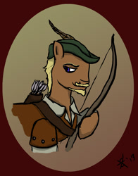 Size: 901x1151 | Tagged: safe, artist:jberg18, imported from derpibooru, pony, arrow, atg 2013, bow (weapon), male, ponified, quiver, robin hood, solo, stallion