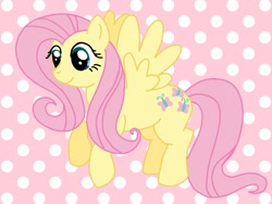 Size: 2160x1620 | Tagged: safe, artist:captainelsa, imported from derpibooru, fluttershy, pegasus, female, polka dot background, solo