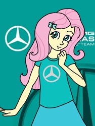 Size: 810x1080 | Tagged: safe, artist:captainelsa, imported from derpibooru, fluttershy, human, equestria girls, female, formula 1, mercedes-benz, solo