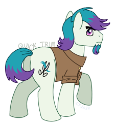 Size: 918x1010 | Tagged: safe, artist:raven--splash, imported from derpibooru, quick trim, earth pony, pony, butt, clothes, facial hair, looking back, male, plot, shirt, simple background, solo, stallion, transparent background