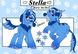 Size: 3800x2645 | Tagged: safe, artist:decemberbreeze, imported from derpibooru, oc, oc only, oc:stella, kirin, glasses, kirin oc, reference sheet, solo