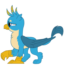 Size: 2000x1750 | Tagged: safe, artist:lnx1ynight16, imported from derpibooru, gallus, griffon, beak, looking at something, male, simple background, solo, tail, talons, transparent background, upset, vector, wings