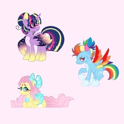 Size: 1013x1013 | Tagged: safe, artist:tragedy-kaz, artist:tragedykaz, imported from derpibooru, fluttershy, rainbow dash, twilight sparkle, alicorn, pegasus, pony, solo