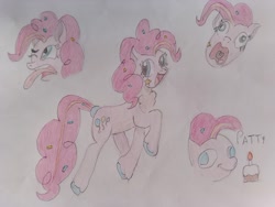 Size: 844x633 | Tagged: safe, artist:vlen10, imported from derpibooru, pinkie pie, colored sketch, drawing, female, sketch, solo, traditional art