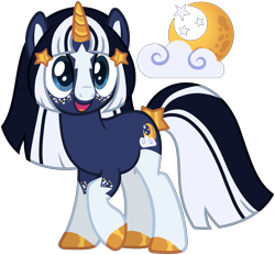 Size: 1649x1527 | Tagged: safe, artist:pegasski, artist:strawberry-spritz, imported from derpibooru, oc, oc only, oc:cosmic grace, pony, unicorn, base used, blaze (coat marking), blue eyes, coat markings, colored hooves, colored horn, colored pinnae, facial markings, female, freckles, gold hooves, golden horn, hairclip, hooves, horn, leg freckles, mare, open mouth, open smile, raised hoof, shiny hooves, shiny horn, simple background, smiling, socks (coat markings), solo, star (coat marking), transparent background, unicorn oc